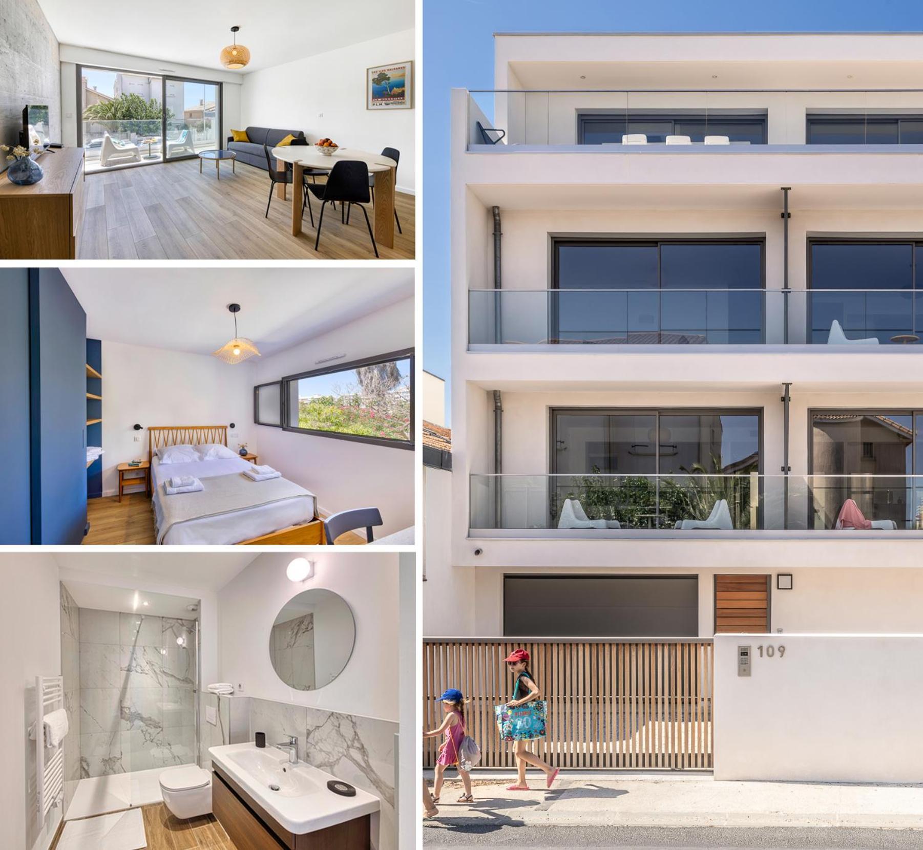 South-Of-France T2 Neuf Haut De Gamme, Climatise, Parking Gratuit, 2Eme Ligne Balcon カルノン・プラージュ エクステリア 写真